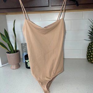 Nude Zara square neck bodysuit
